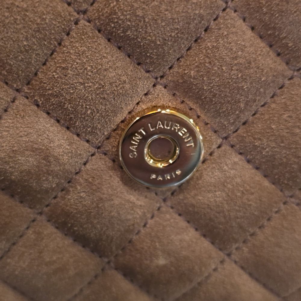 Yves Saint Laurent Tan  Quilted Suede Crossbody Envelope Bag, NWOT - Picture 6 of 16